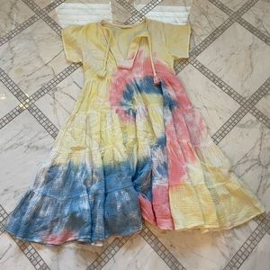 Colorful tie-dye flowy dress